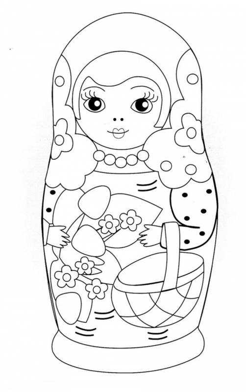 Стилизованный эскиз Матрёшки