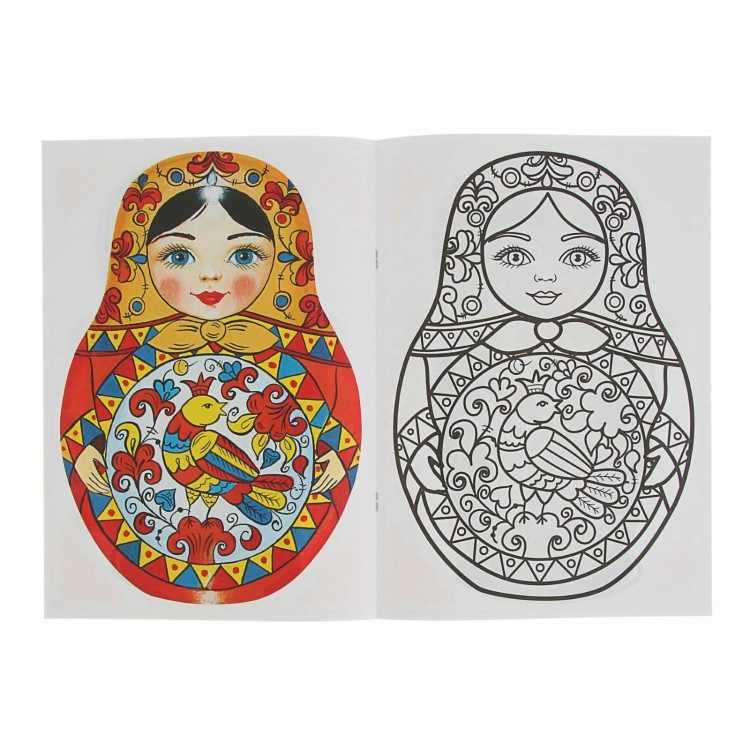 Семёновская матрёшка раскраска