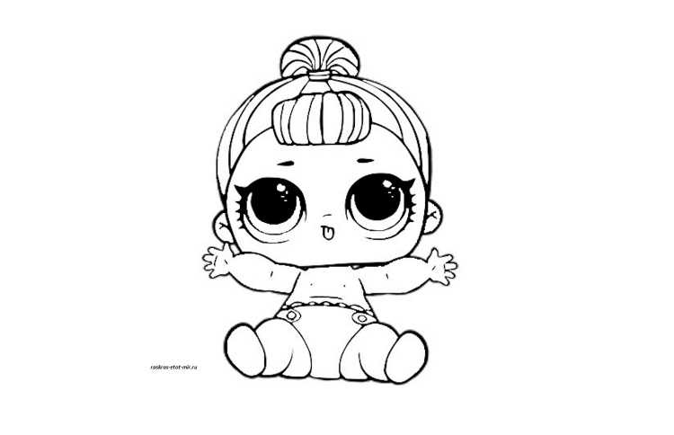 Кукла lol раскраска