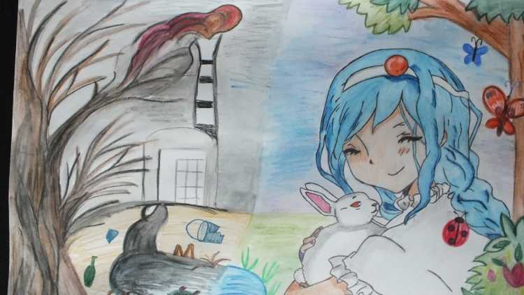 Детский рисунок аниме