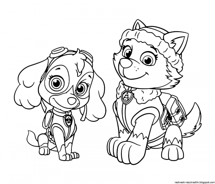 Раскраска Щенячий патруль Эверест