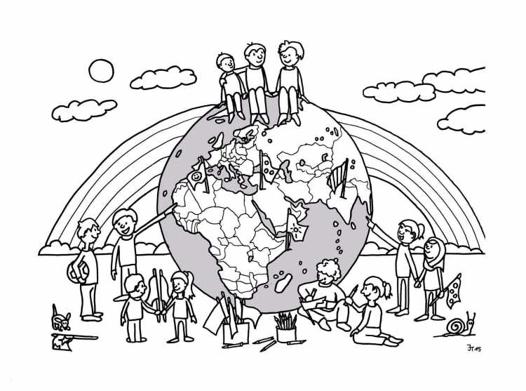 Мир на планете раскраска для детей