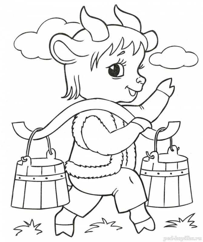 Волк и семеро козлят раскраска