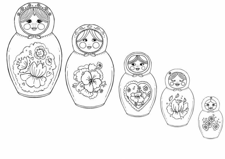 Раскраска Матрешка