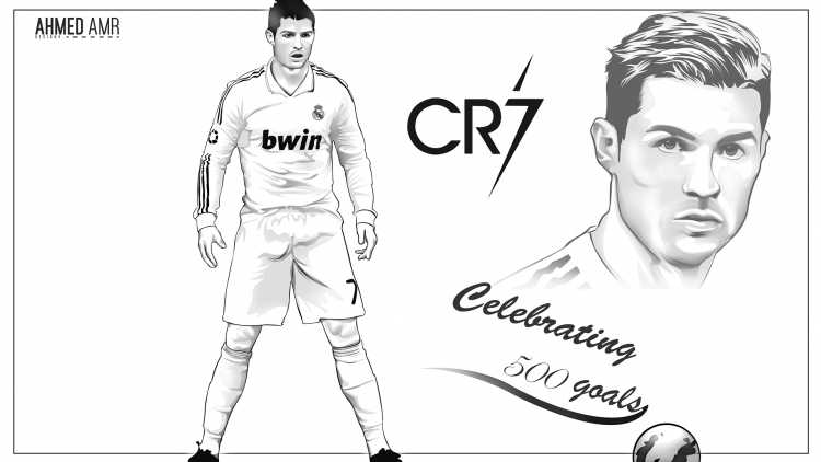 Раскраска Кристиано Роналдо