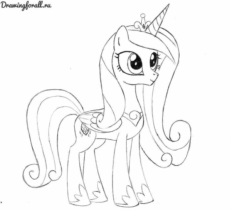 Раскраска принцесса Каденс и Шайнинг Армор