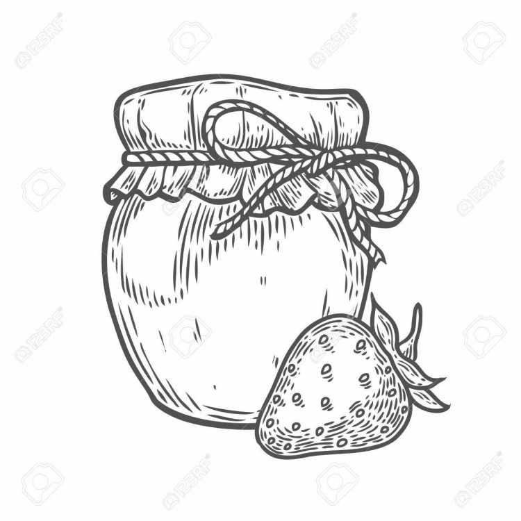 Трафарет баночка варенья