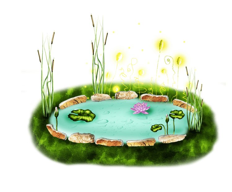 Пруд мультяшный