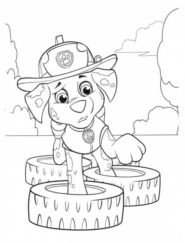 Разукрашка Щенячий патруль база