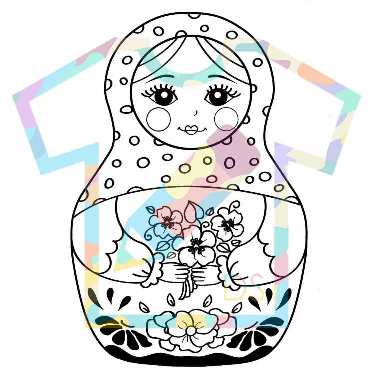 Матрешка разукрашка
