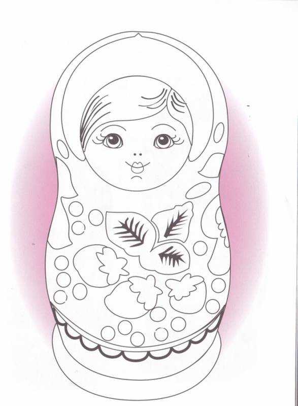 Раскраска матрёшка для детей 4-5