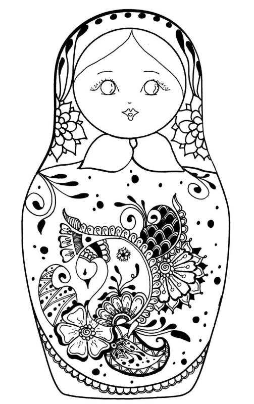 Загорская Матрешка раскраска