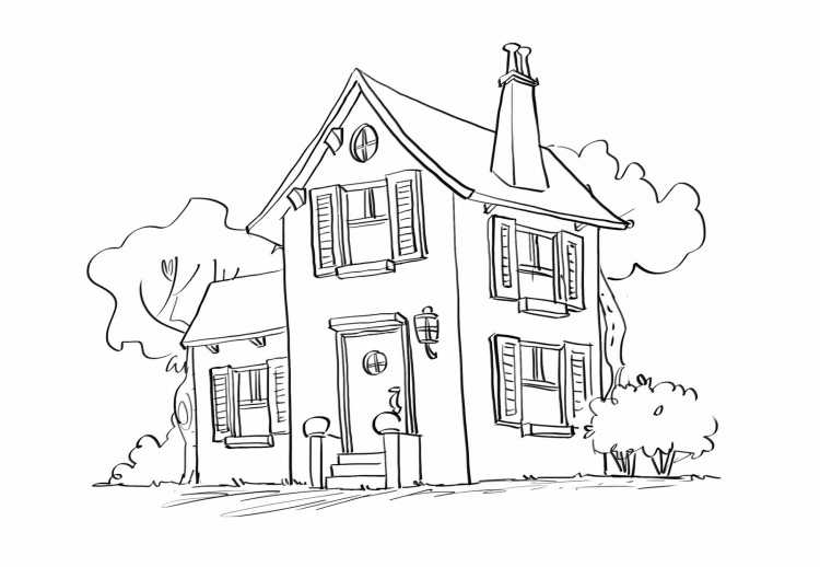 Большой дом раскраска для детей