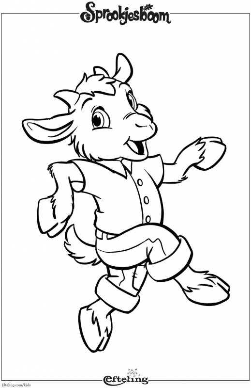 Раскраска волк и семеро козлят с козой