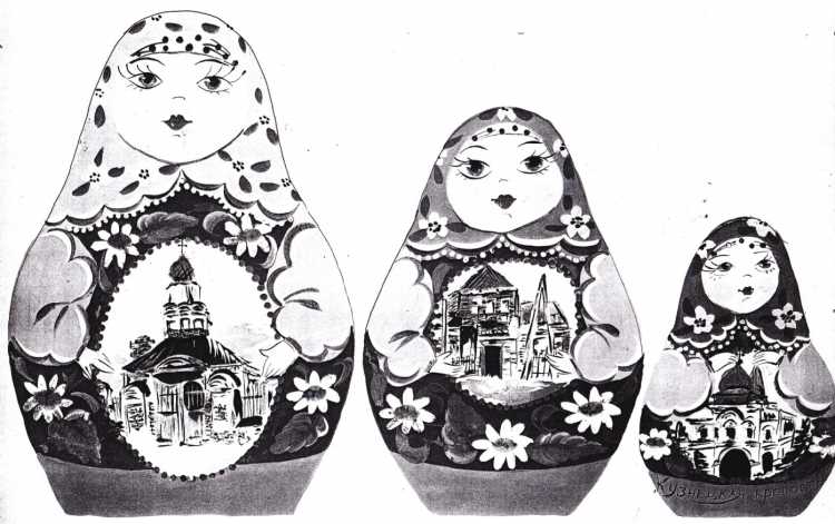 Матрешка раскраска для детей
