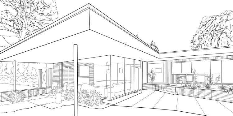 Современный дом раскраска