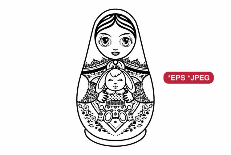 Матрешки чувашки раскраска