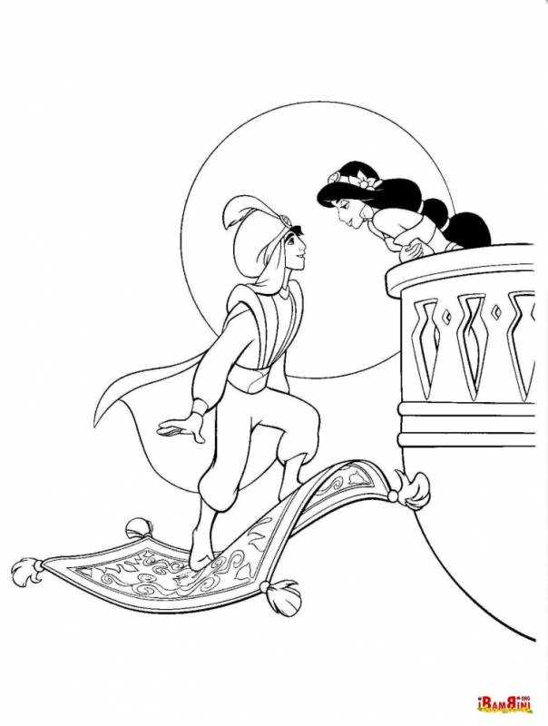 Разукрашки алладин и Жасмин