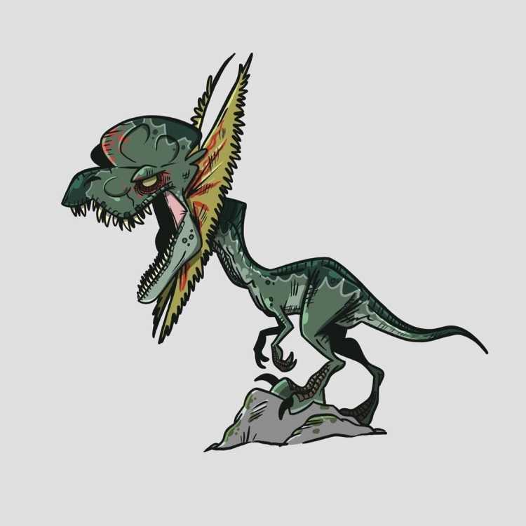 Дилофозавр арт