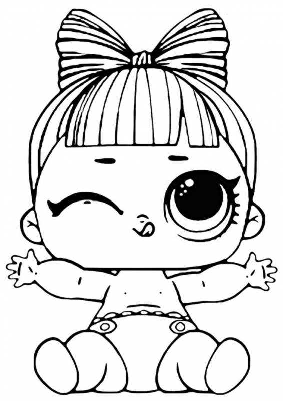 Кукла малышка раскраска