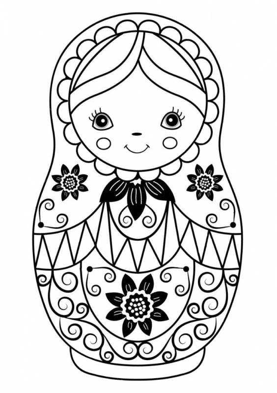 Раскраска антистресс Матрешка