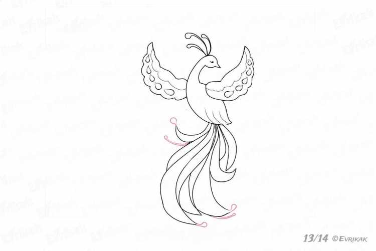 Жар птица рисунок карандашом