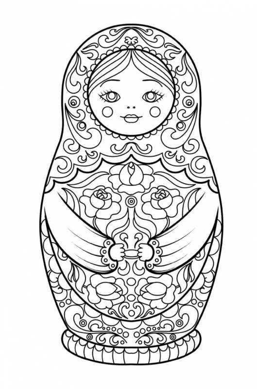 Раскраска Матрешка