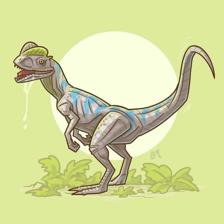 Динозавр Дилофозавр скелет