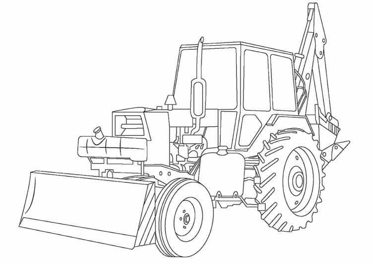 Раскраска трактор ЮМЗ-6