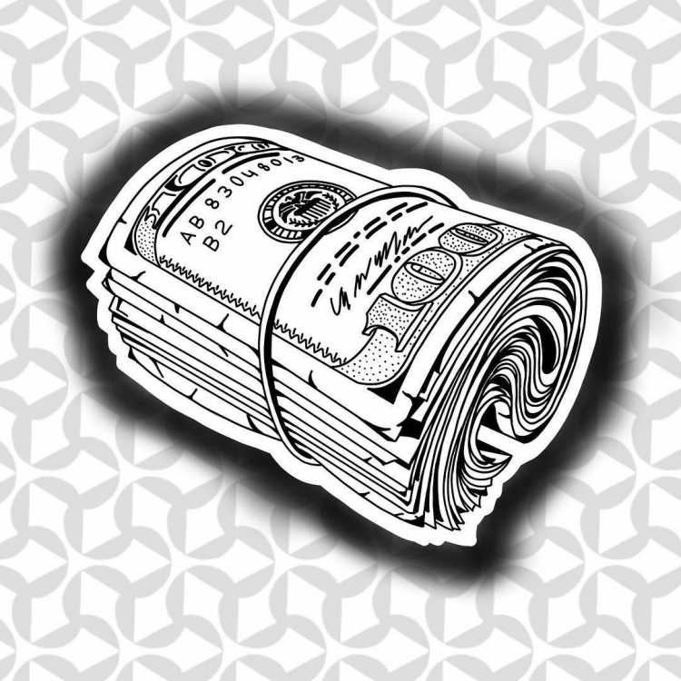 Тату доллар эскизы