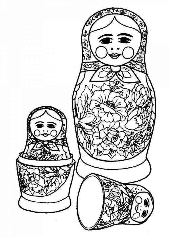 Вятская Кировская Матрешка раскраска