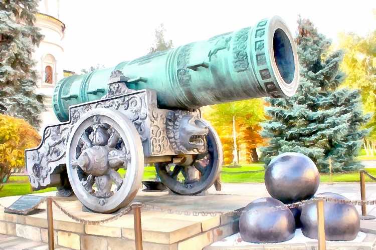 Царь пушка акварель