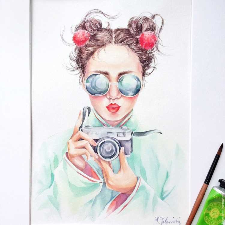 Стильные рисунки акварелью