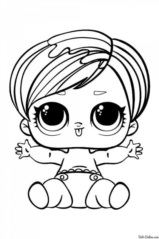 Раскраска кукла ЛОЛ малышка
