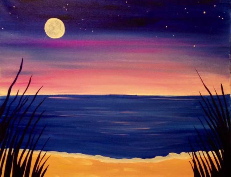 Рисование ночного пейзажа