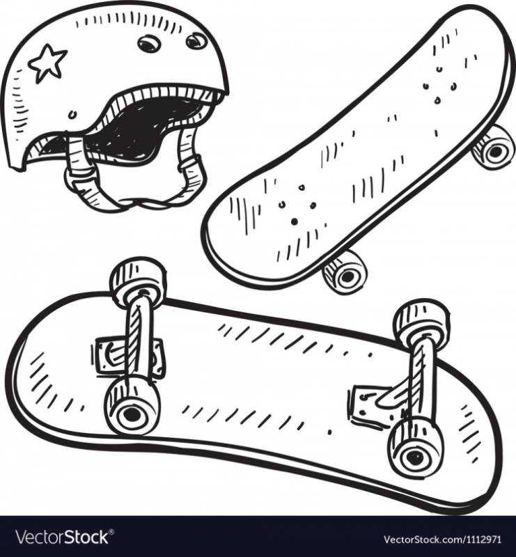 Раскраска скейтборд