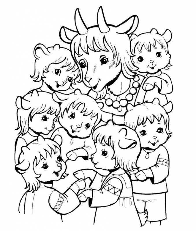 Волк и семеро козлят рисунок