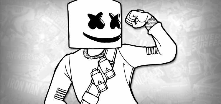 Маршмеллоу диджей раскраска