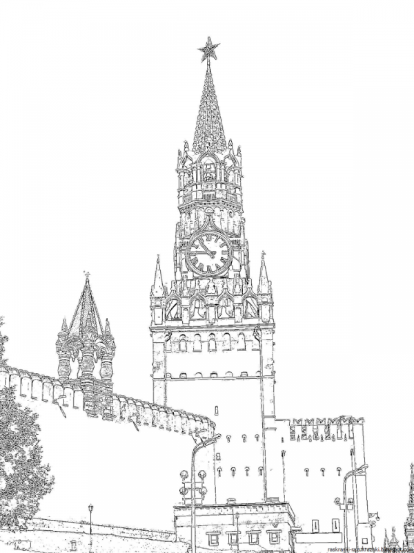 Контур Спасской башни Кремля