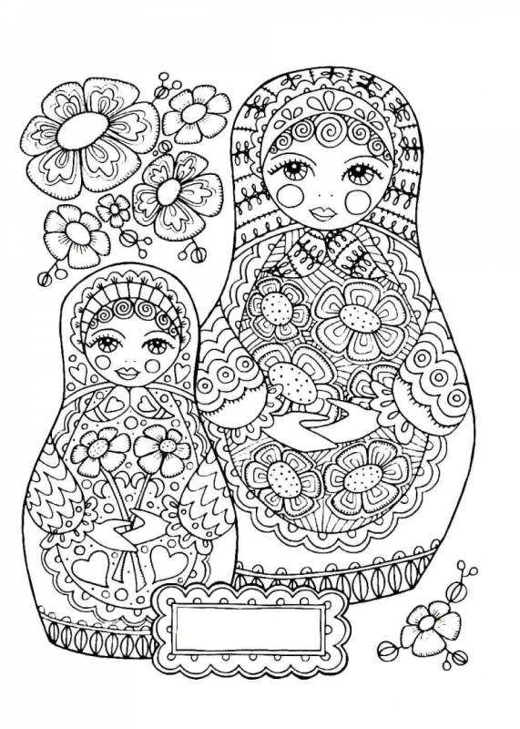 Фото нарисованной Матрёшки