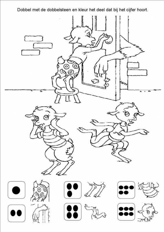 Волк и семеро козлят раскраска для детей