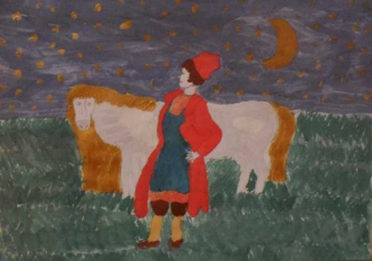 Рисование конек горбунок в подготовительной группе