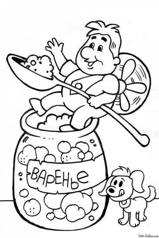 Баночка варенья вектор черно-белая