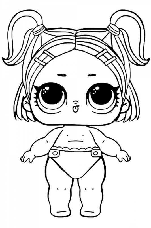Кукла ЛОЛ малышка разукрашка