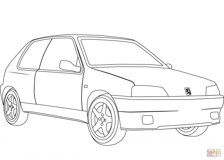 Раскраска Пежо 107