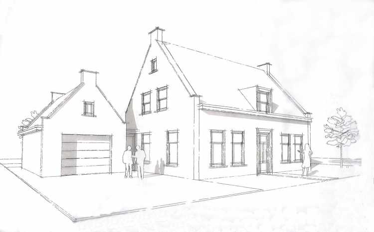 Двухэтажный дом карандашом легко