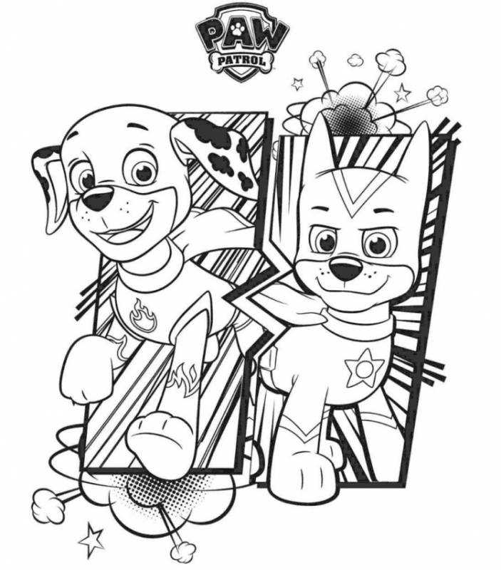 Раскраски Щенячий патруль вся команда