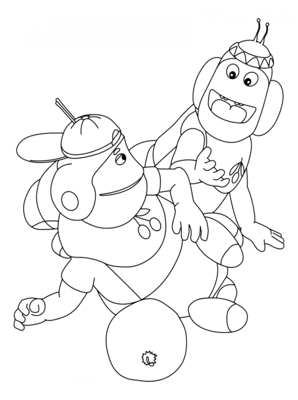 Раскраска Вупсень и Пупсень из Лунтика