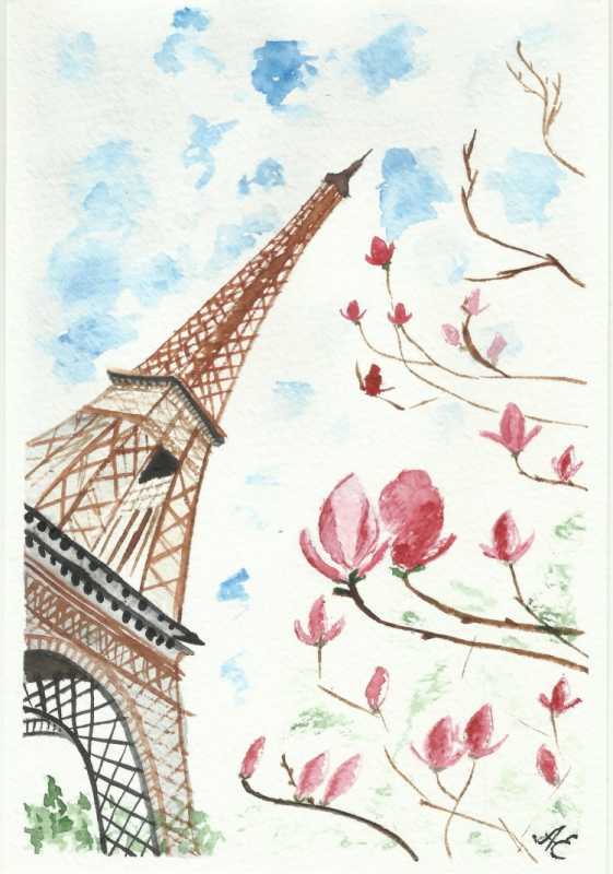 Париж рисунок