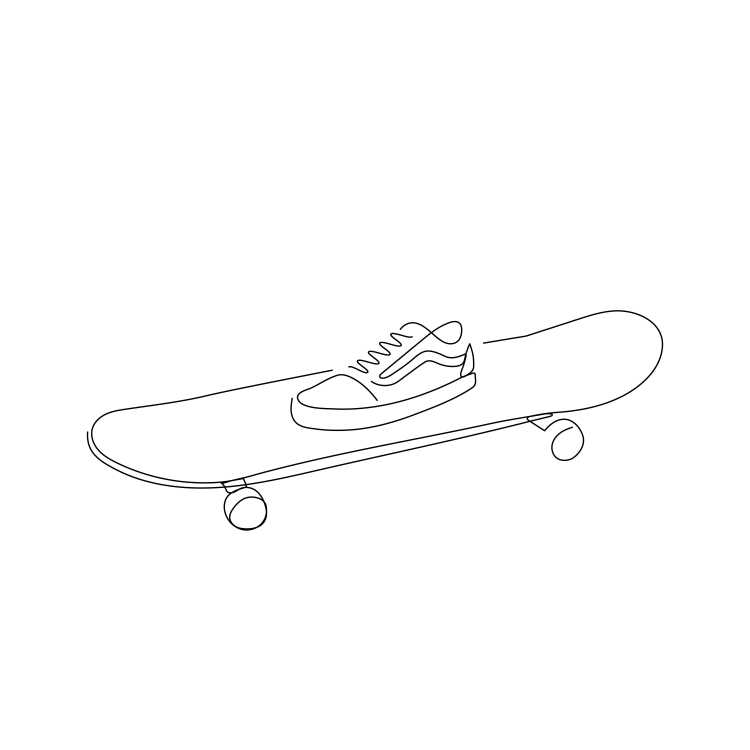 Разрисованный скейт